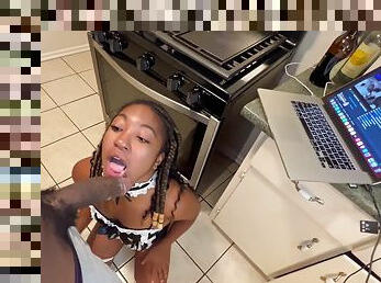 Ebony Bbw Girl Take Bbc In The Kitchen Because She Didnt Clean