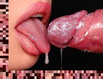 CLOSE UP: BEST Juicy LIPS Sucking Your DIRTY STINKY COCK! You will CUM TWICE! CUM PLAY! BLOWJOB