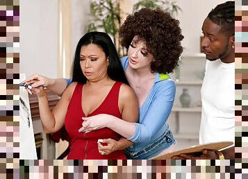 Nothing but the best treats for these fabulous women in sexy mom-daughter interracial