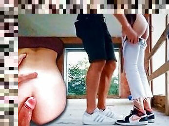 teen couple has RISKY PUBLIC SEX in an ABANDONED house