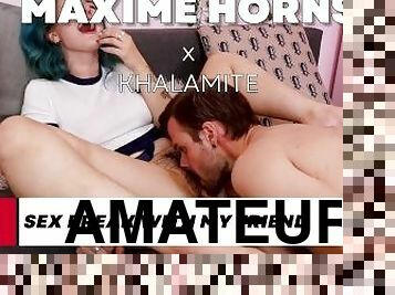 Khalamite & Maxime Horns - Getting sucked at work and destroying her pussy cum on the face