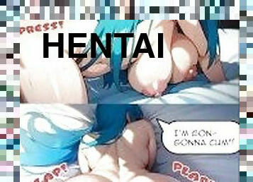 ejaculação, anime, hentai, domínio