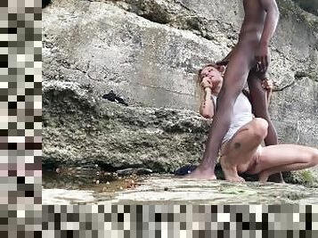 payu-dara-besar, bapa, awam, amateur, menghisap-zakar, zakar-besar, interracial, creampie, hitam, pasangan