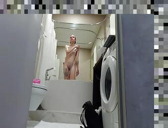 Filmed My Nude Slutty Stepsis Cleaning Up In Our Shared Bathtub