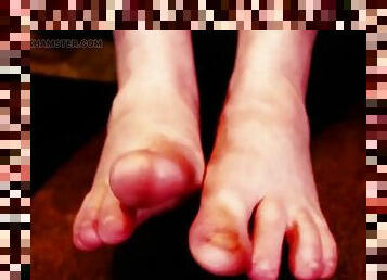 Dirty and stinky unwashed feet handjob and sniff series