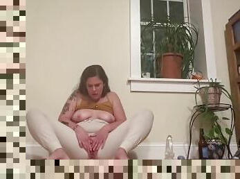 feit, orgasme, pussy, squirt, amatør, leke, bbw, fingret, truser, alene