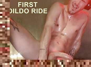 1st Dildo Ride made me SCREAM! Oiled up, fingering myself, & playing with toys )