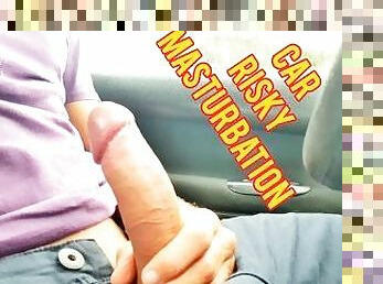 Masturbation in a Car by a Sexy Guy. Almost caught