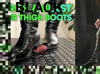 March & Blast in Super Thigh Boots - Ball Stomp, Bootjob, Shoejob, Ballbusting, CBT, Trample