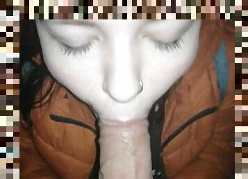 amatir, blowjob-seks-dengan-mengisap-penis, buatan-rumah, menelan, sperma, sperma-sperm, oral-melalui-mulut, penis