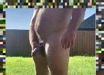 BEEFY Hairy Musclebear Hung Cock Pissing Outdoors OnlyfansBeefBeast Thick Big Dick Bull Peeing