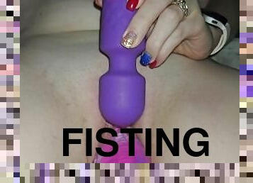 fisting, svær, orgasme, pussy, squirt, kone, amatør, milf, leke, hardcore