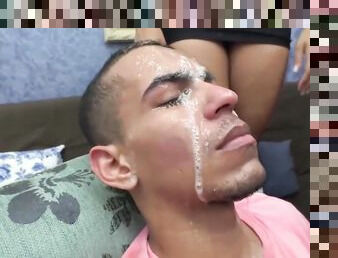 Brazillian girls kiss spit guy